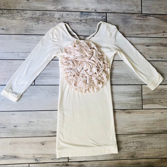 Ivory Open-back Mini Dress size small - Picture 3 of 8